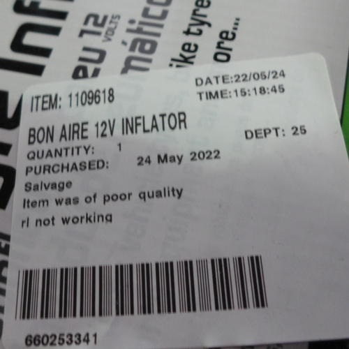 3039 - Bon Aire 12v Inflator (model:- TC12CUK), (258-28)   * This lot is subject to vat