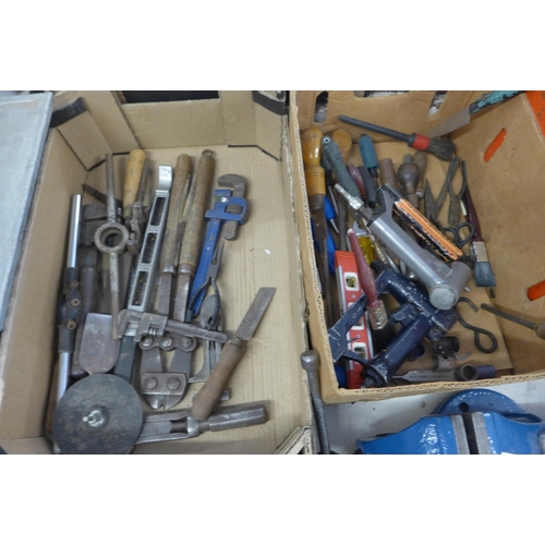 2009 - 3 Boxes of hand tools and tray of sockets