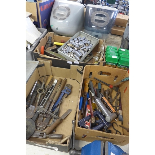 2009 - 3 Boxes of hand tools and tray of sockets
