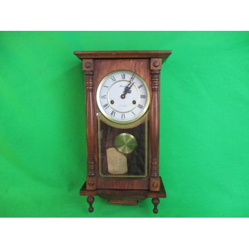 Vintage Lincoln 31 day wall clock with key and pendulum