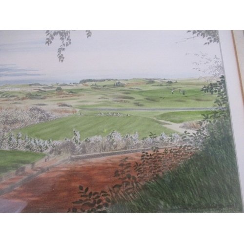 33 - Glastonbury galleries framed The royal Birkdale golf club 14th hole print, signed John Morland.