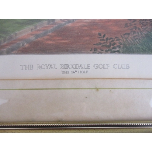 33 - Glastonbury galleries framed The royal Birkdale golf club 14th hole print, signed John Morland.
