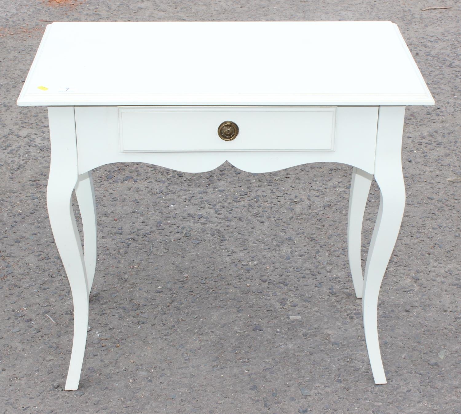 White Painted Hall Table With Single Drawer