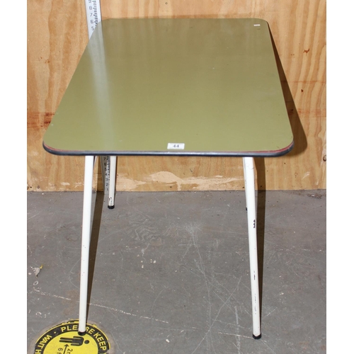 44 - Retro green Formica topped kitchen table