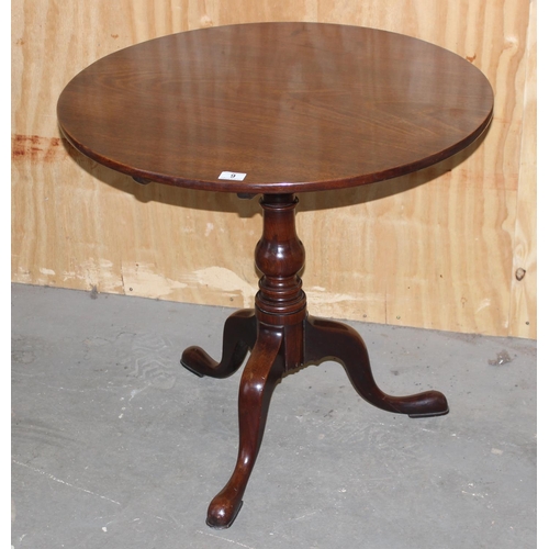 9 - Antique mahogany tilt top tripod table