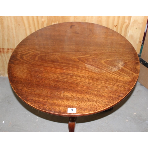9 - Antique mahogany tilt top tripod table