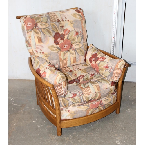 7 - Ercol 1068 Renaissance high slatback armchair with E360 fabric