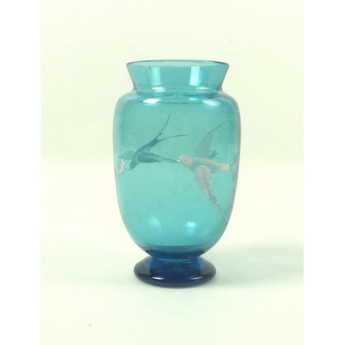 A Collection Of Glass Vases Comprising A Mary Gregory Style Ovoid