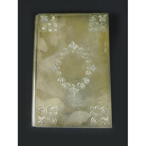 20 - A Victorian silver card case by Sampson Mordan, London 1875, with engraved fleur de lys decoration t... 