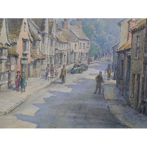 257 - Wilfrid Rene Wood (British, 1888-1976): a view of Stamford, depicting a particularly fine detailed v... 