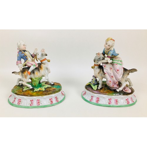 39 - A pair of late 19th century Continental figurines, after the Meissen model of Count Bruhl's Tailor, ... 