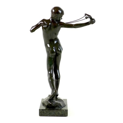 86 - Sir William Reid Dick (British, 1878-1961): 'Slingboy' or 'The Catapult', a bronze figural sculpture... 