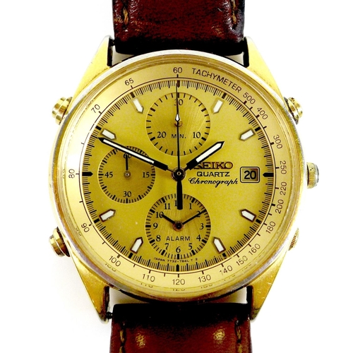 A Seiko Quartz Chronograph Gold Plated And Stainless Steel G Barnebys 0544