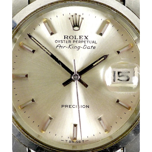 155 - A Rolex Oyster Perpetual Air-King-Date Precision stainless steel cased gentleman's mid sized wristwa... 