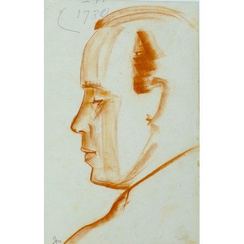 15 - Jean Shepeard (British 1904-1989): a pastel portrait sketch of J.B. Priestly (1894-1984), signed wit... 