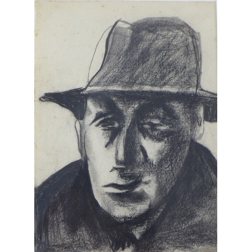 16 - Jean Shepeard (British, 1904-1989): a charcoal portrait of the actor Sir Alec Guinness (1914-2000), ... 