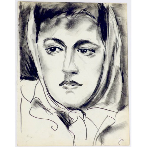 20 - Jean Shepeard (British, 1904-1989): charcoal portrait of Dame Sybil Thorndike (1882-1976), signed wi... 