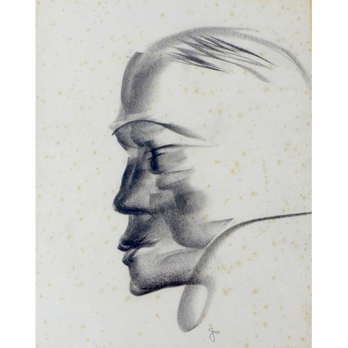 21 - Jean Shepeard (British, 1904-1989): a charcoal portrait of actor Clive Brook (1887-1974), signed wit... 