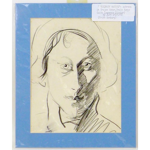 22 - Jean Shepeard (British, 1904-1989): charcoal portrait of the actor Rosemary Harris (b. 1927), unsign... 
