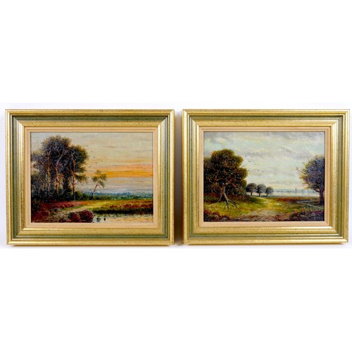 42 - George McIntire (British, 19th century): a pair of landscapes, one with new paper label to back 'Ins... 