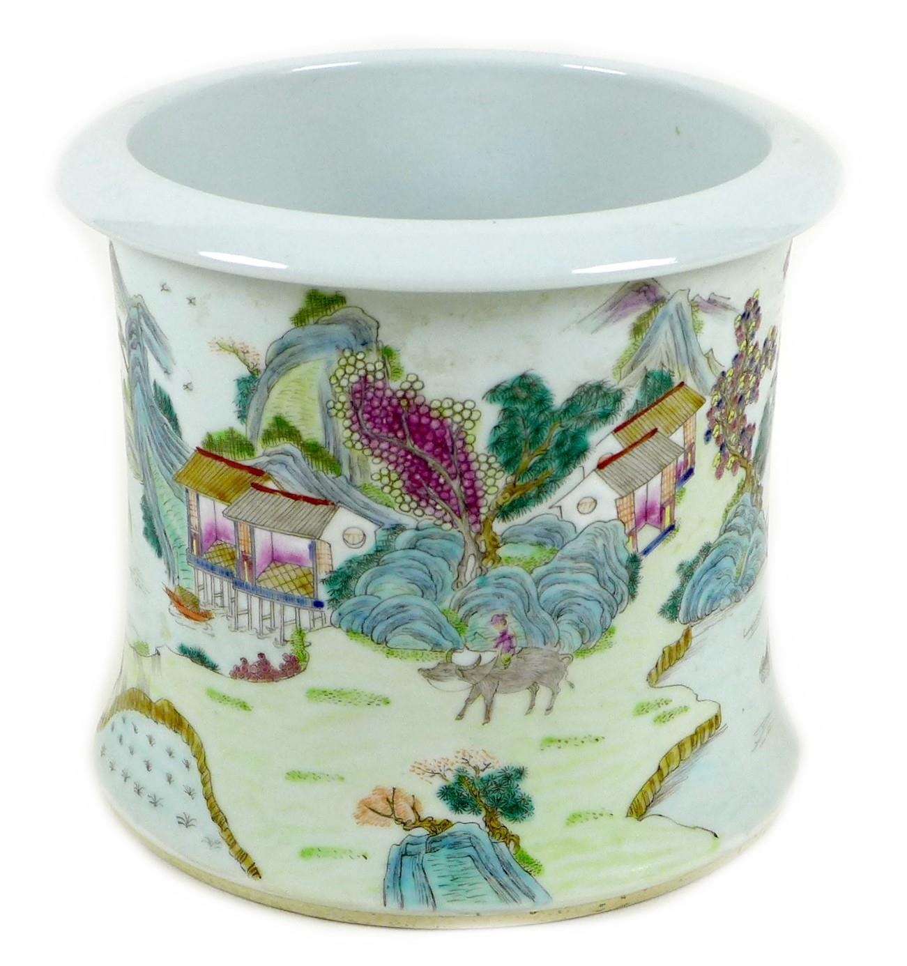 A Chinese porcelain jardiniere vase, lik...