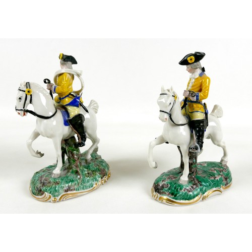 42 - A pair Porzellan Manufaktur Frankenthal porcelain figure groups, mid 20th century, each modelled as ... 