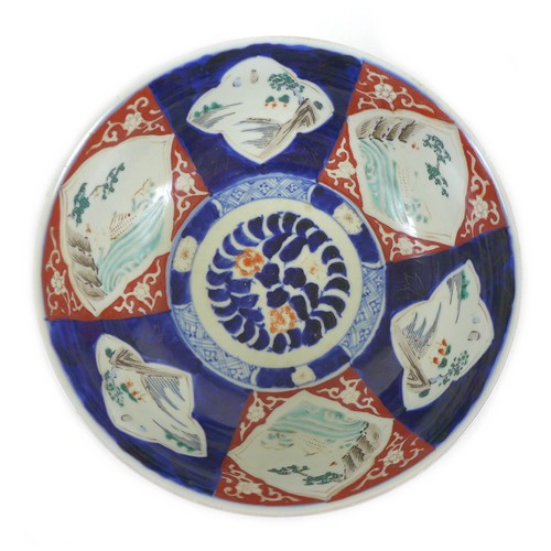 9 - An early 20th century Japanese porcelain Imari bowl, 21 by 9cm high.