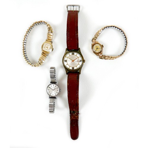A group of four wristwatches, including a Randall gold plated gentleman ...