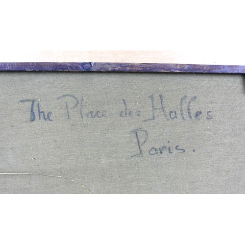 103 - William Raymond Dommersen (British, 1859-1927): 'The Place des Halles, Paris', a Parisian street sce... 