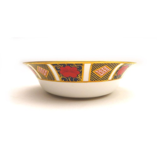 52 - A Royal Crown Derby oval bowl, in the Imari pattern, 1128, richly gilded to the interior and exterio... 