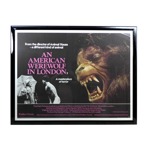 162 - An American Werewolf in London (1981) film poster, 80.5 by 105.5, framed and glazed, 88.5 by 114cm t... 