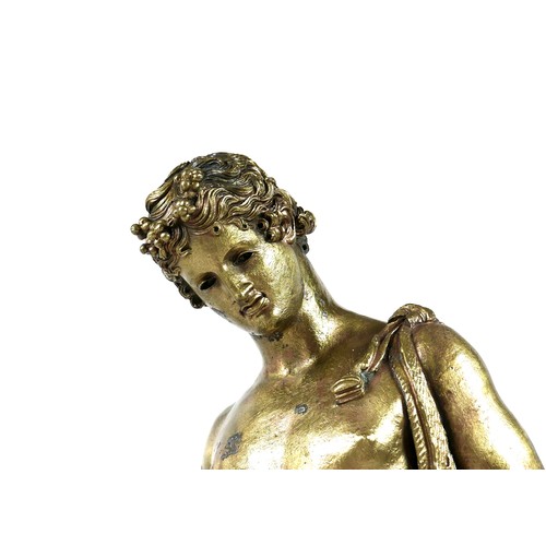 172 - A late 19th century gilt bronze sculpture, after the Antique, modelled as Emperor Hadrian's lover An... 
