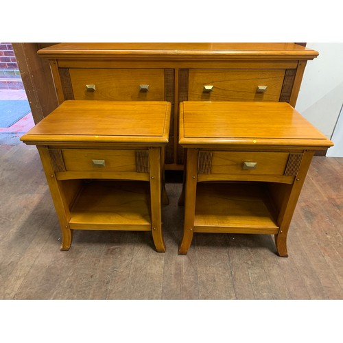 54 - Pair of solid oak Bedside one drawer tables by Winsor furniture.
