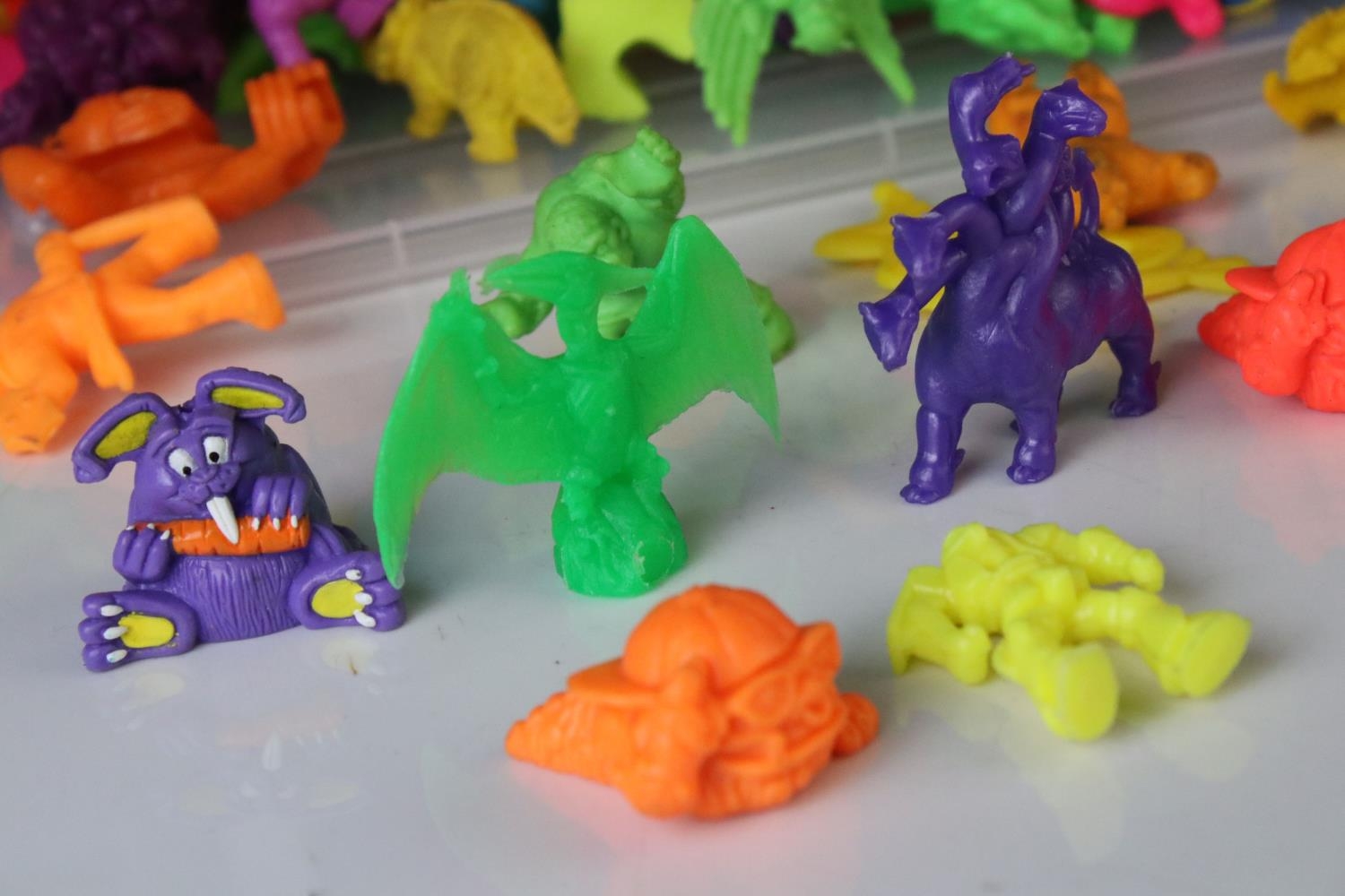 Collection of 80/ 90s small plastic toys featuring Monster In My Pocket