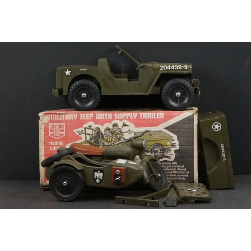 Boxed Cherilea Military Jeep with Supply Trailer, missing ac... | Barnebys