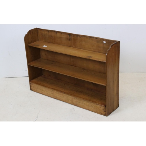 Vintage pine wall shelf with lift up box section Barnebys
