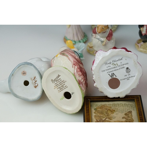 24 - Mixed Ceramics including Three Royal Doulton Brambly Hedge Mice, Two Royal Doulton Bunnykins, Beswic... 