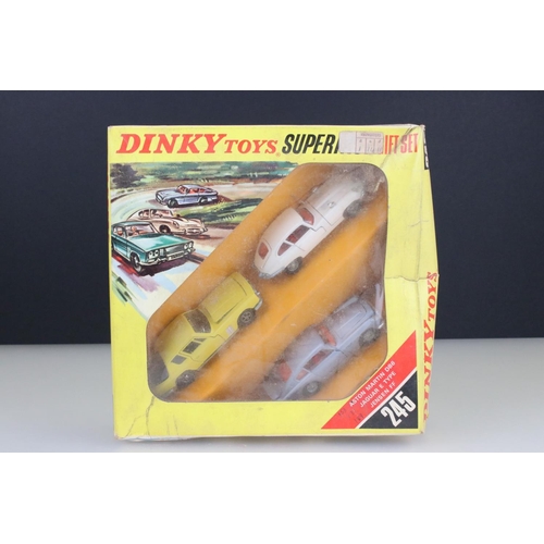 1075 - Boxed Dinky Superfast Gift Set 245 containing Aston Martin DB6, Jaguar E Type & Jensen FF diecast mo... 