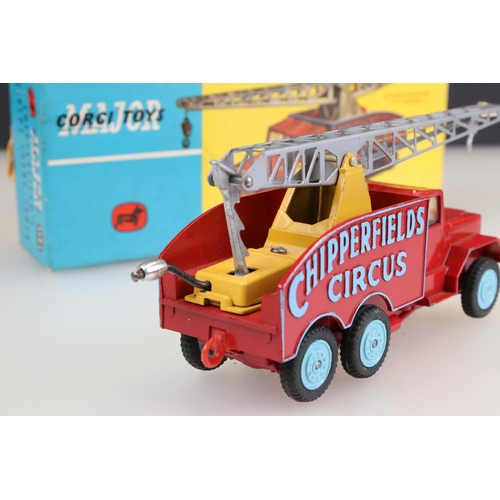 1410 - Boxed Corgi Major 1121 Chipperfield's Circus Crane Truck diecast model (paint chips, gd overall) plu... 
