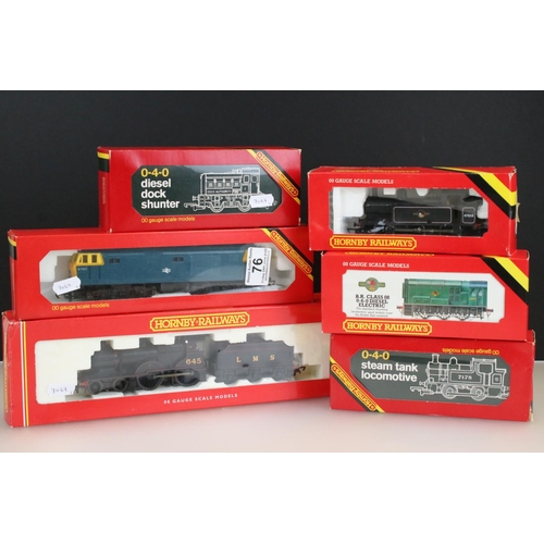 76 - Six boxed Hornby OO gauge locomotives to include R758 BR Loco Hymek Diesel, R156 Class 08 Diesel Shu... 