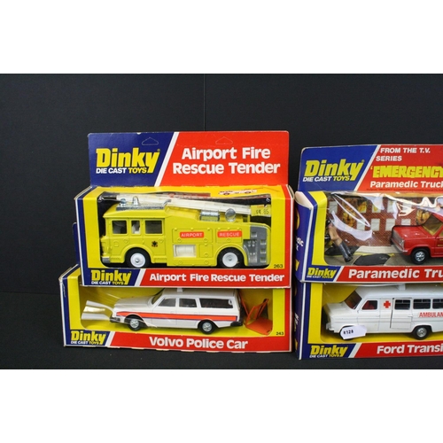 1108 - 13 Boxed Dinky Toys vintage diecast model cars and other vehicles to include 244 Plymouth Police Car... 