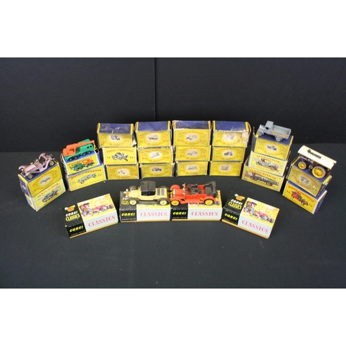 1130 - 21 Boxed Matchbox Models of Yesteryear plus 4 x boxed Corgi Classics diecast models, diecast vg, box... 