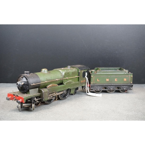 1 - Kit built brass / metal O gauge Flying Scotsman LNER 4-4-2 locomotive in green with tender, unmarked
