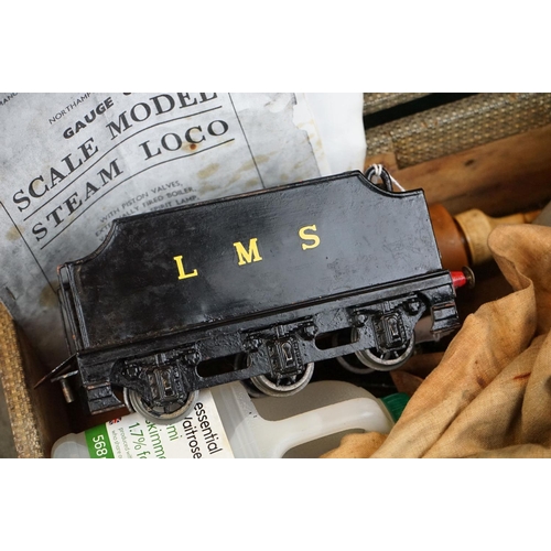 14 - Bassett Lowke O gauge Steam Locomotive 2-6-0 2948 LMS with tender (1945), with vaporising spirit lam... 