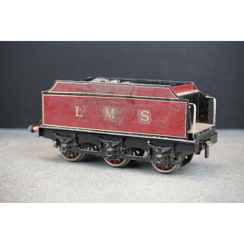 2 - Kit built O gauge Royal Scot LMS 4-6-0 6100 locomotive with tender in red livery, metal construction... 