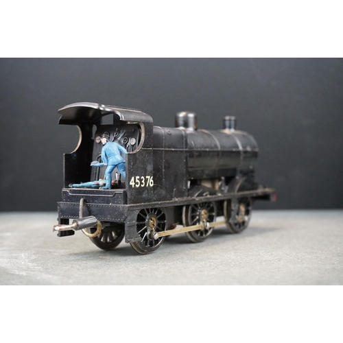 20 - Kit built O gauge 0-6-0 45376 BR locomotive with tender in black livery, plastic & metal, unmarked, ... 