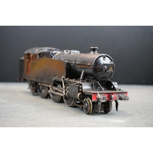 23 - Kit built O gauge 2-6-4 locomotive, metal construction, no makers mark, painted black, showing some ... 
