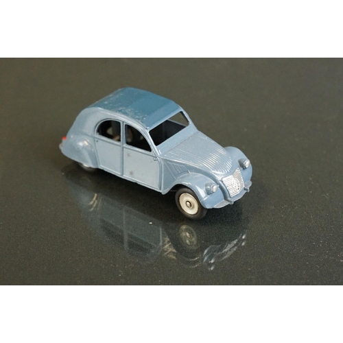 1394 - Two boxed French Dinky diecast models to include 535 2 CV Citroen in blue body with slightly darker ... 