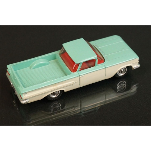 1395 - Boxed Dinky 449 Chevrolet El Camino Pick Up Truck diecast model in two tone white / turquoise, red i... 