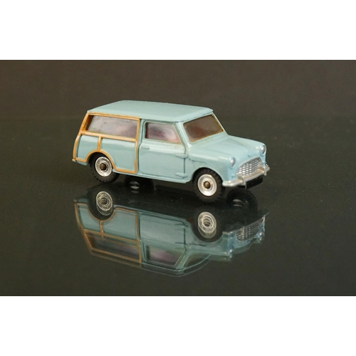 1396 - Boxed Dinky 199 Austin Seven Countryman diecast model in pale blue, diecast vg, box with a little sq... 